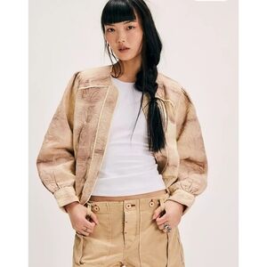 Free People Llani Tie-Dye Bomber Jacket Size M